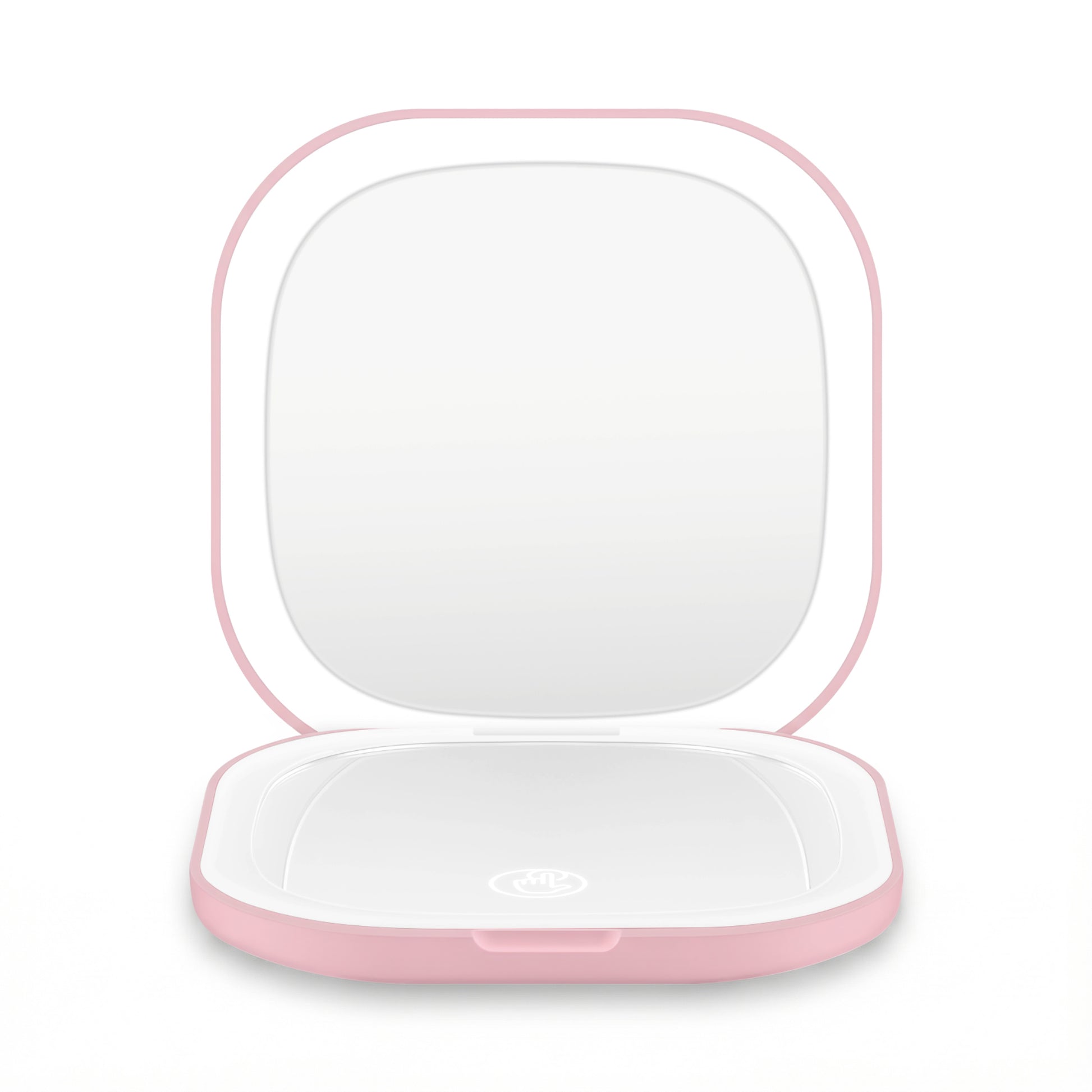 Embellir LED Compact Mirror Lighted Travel Makeup Mirror Pocket-Sized 1x 10x Magnification Square Pink - Image 3