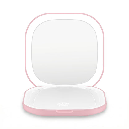 Embellir LED Compact Mirror Lighted Travel Makeup Mirror Pocket-Sized 1x 10x Magnification Square Pink - Image 3