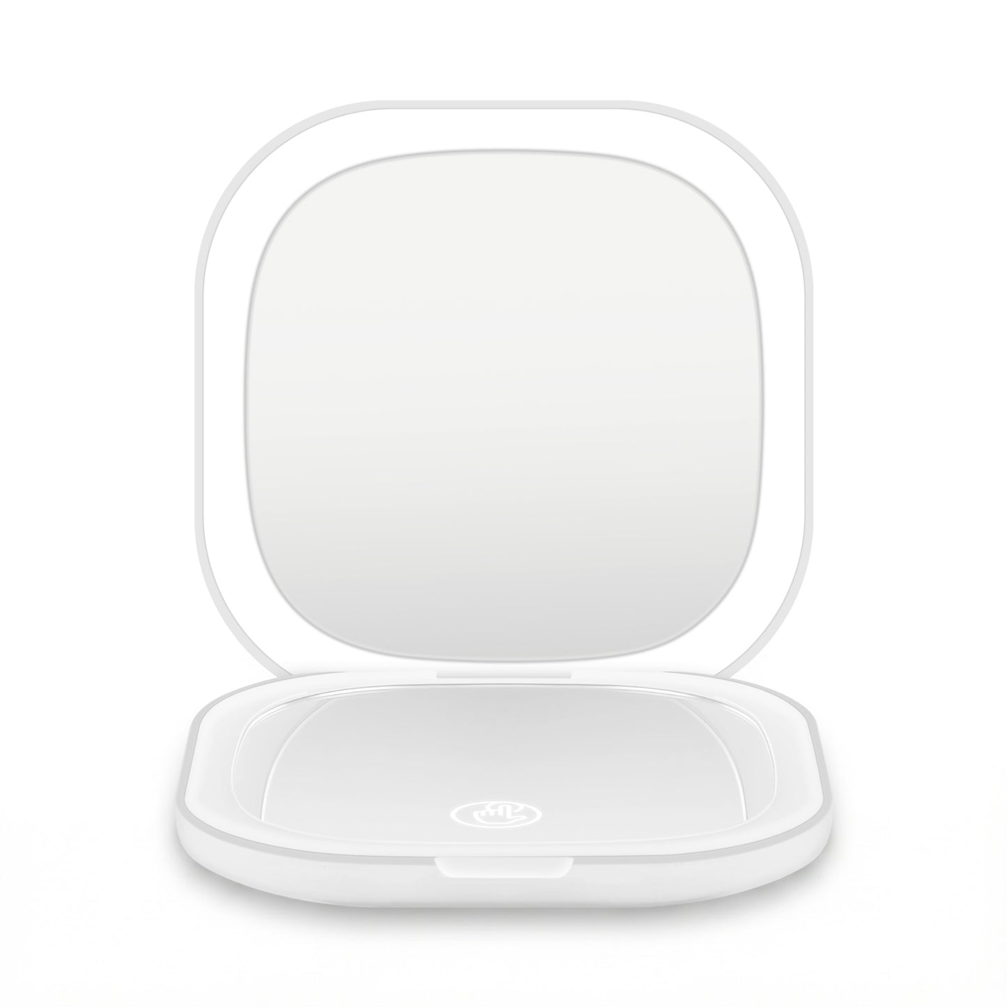 Embellir LED Compact Mirror Lighted Travel Makeup Mirror Pocket-Sized 1x 10x Magnification Square White - Image 3