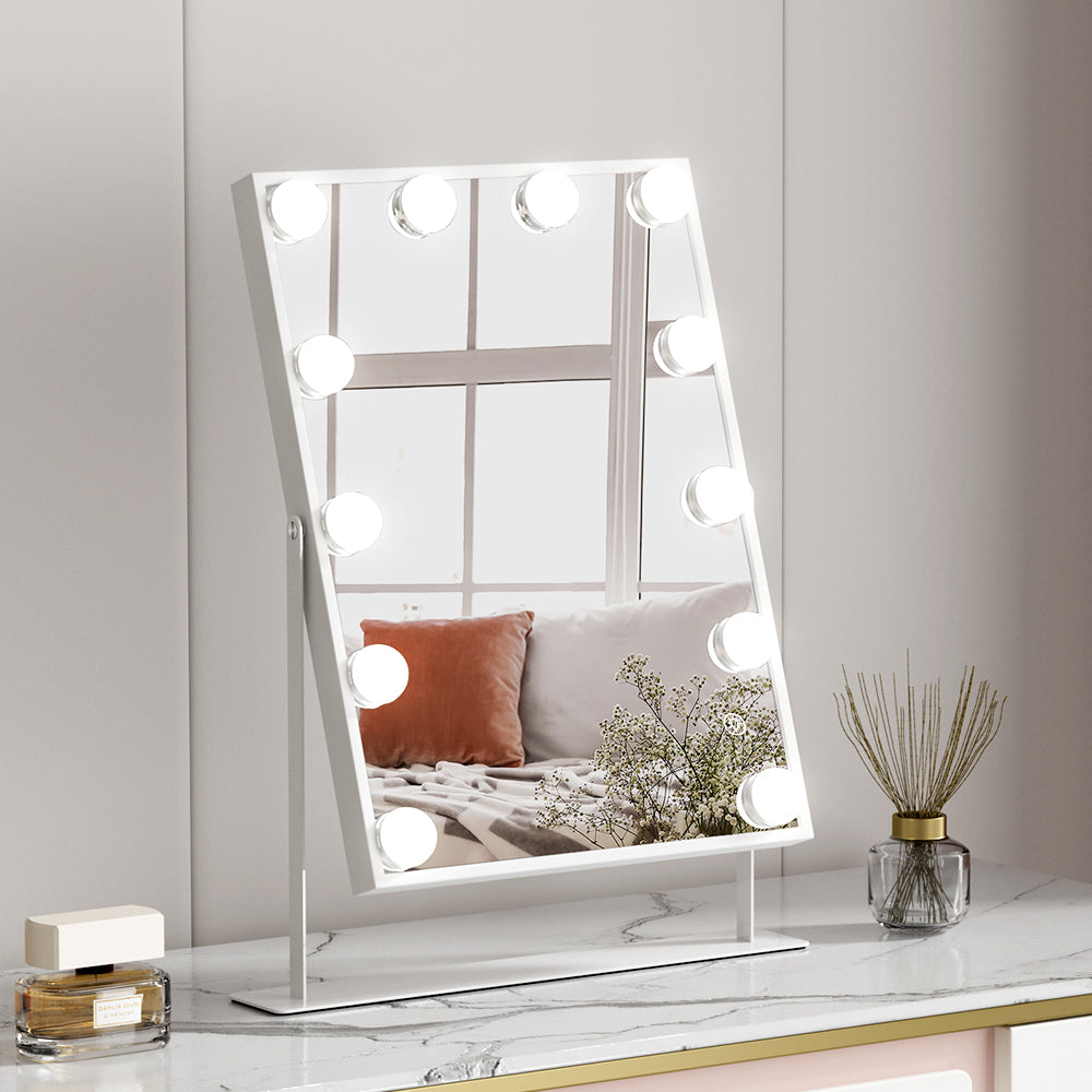 Embellir Bluetooth Makeup Mirror 30x40cm Hollywood Vanity with LED Light White - Image 5