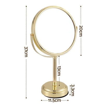 Embellir Makeup Mirror 20x20cm 1X 5X Magnifying Rotation Tabletop Gold - Image 2