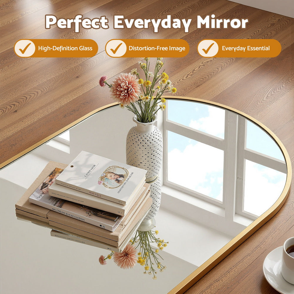 Embellir 86x50cm Arched Wall Mirror Vanity Makeup Home Decor - Image 4