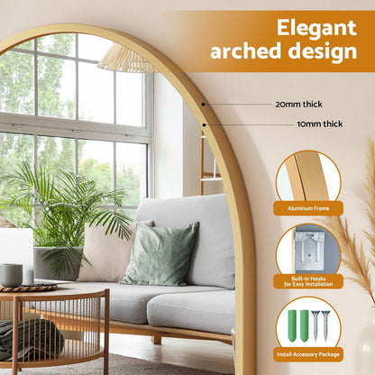 Embellir 86x50cm Arched Wall Mirror Vanity Makeup Home Decor - Image 5
