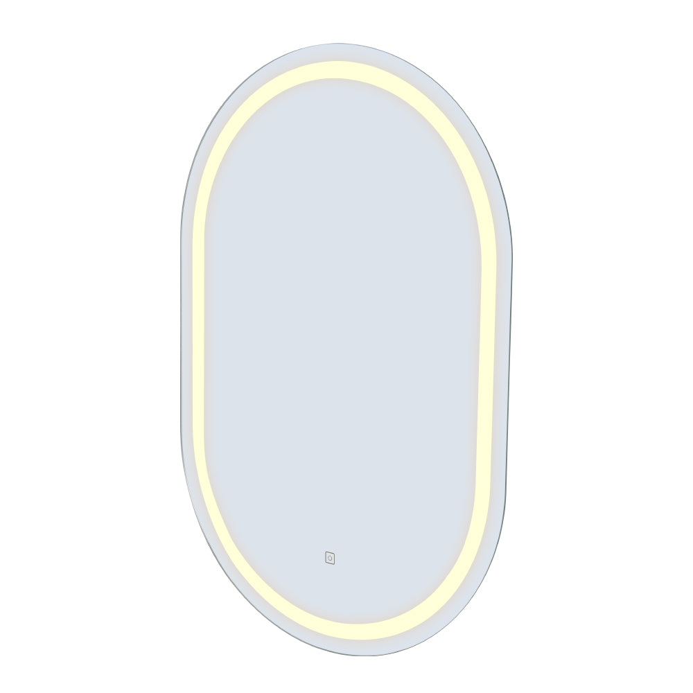 Embellir 2 LED Wall Mirror With Light 50X75CM Bathroom Decor Oval Mirrors Vanity - Image 3