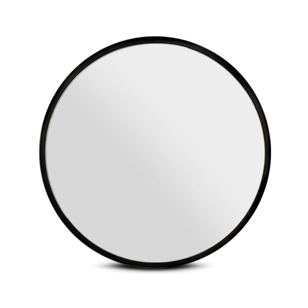 Embellir 2 Wall Mirror Makeup 80cm Home Decor Framed Mirrors Bathroom Round Black - Image 3
