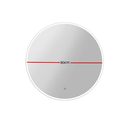 Embellir 2 Wall Mirror 80cm with Led light Makeup Home Decor Bathroom Round Vanity - Image 2