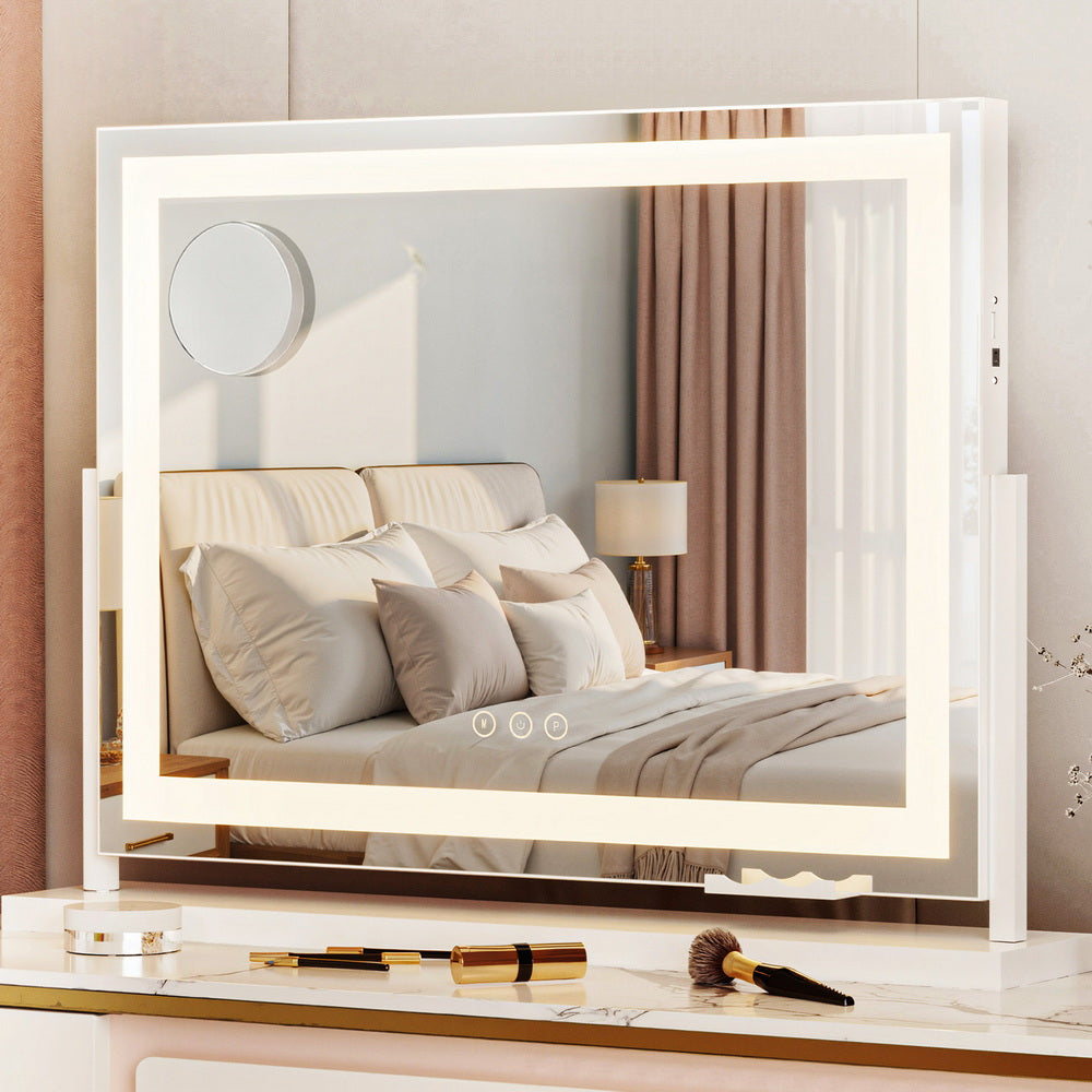 Embellir Makeup Mirror 58x46cm 360～ Rotatable Vanity Mirror with Lights Bright Light Strip Adjustable - Image 7