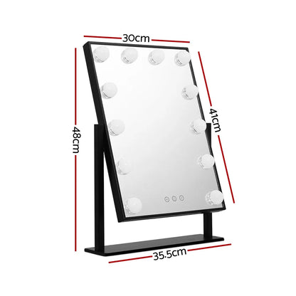 Embellir Makeup Mirror 30x48cm Hollywood Vanity with LED Light Rotation Tabletop - Image 2