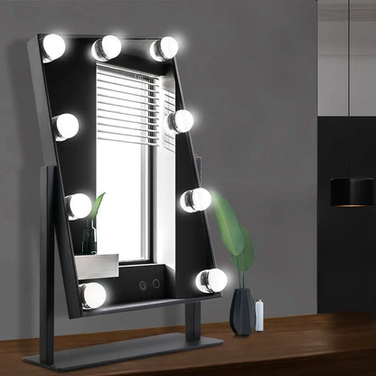 Embellir Makeup Mirror 30x48cm Hollywood Vanity with LED Light Rotation Tabletop - Image 7