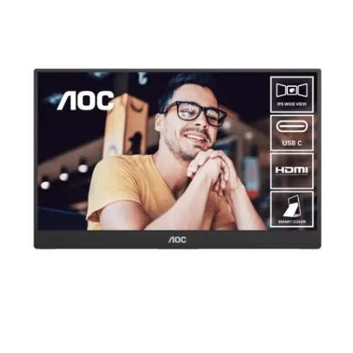 AOC 15.6inch FHD IPS 1920x1080 16:9, 800:1 Contrast 230 Nits 2x USB-C 1x Mini HDMI 2.0 1Wx2 Speak...