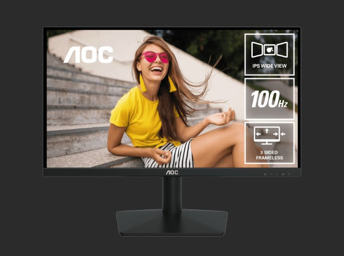AOC 23.8' IPS. 1920 × 1080 FHD, 100Hz, 8ms GtG (bw), HDMI 1.4 x1,VGA x1, Adaptive Sync.IPS Monito...