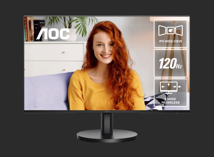 AOC 23.8' 1920 × 1080 FHD. 120Hz. 1ms. 4ms. Anti-Blue Light, USB-C (DP Alt, 65W) × 1, HDMI 1.4 ×1...