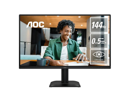AOC 23.8' IPS, 1920×1080@144Hz, 4ms GtG, 300 cd/m², 1500:1, 178° VA, sRGB 112%, HDMI/DP, tilt -5°...