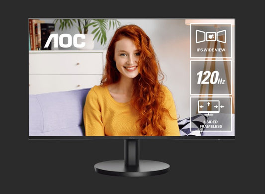 AOC 27' Monitor (27B3CA3) – FHD 120Hz IPS, 1ms MPRT, 116% sRGB, USB-C with 65W PD, HDMI, built-in...