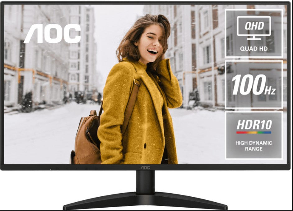 AOC 27' Q27B36  27' IPS QHD 2560x1440, 4ms, 350cd/m2, 100Hz, HDR10, IPS, Adaptive Sync, DP, HDMI, VESA 100x100mm (LS)