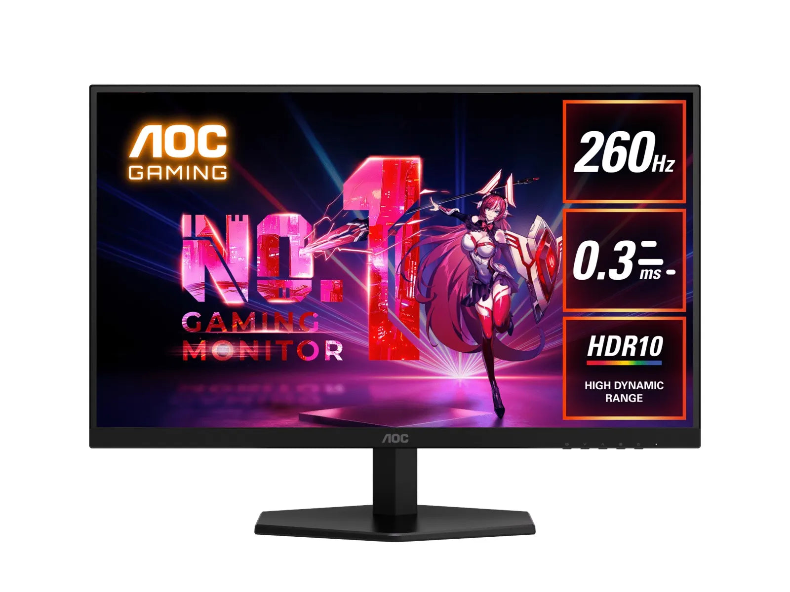 AOC 27' 260Hz Gaming Monitor : Fast IPS panel, 2560×1440 @ 260Hz, 0.3ms MPRT, 120% sRGB, 98.5% DC...