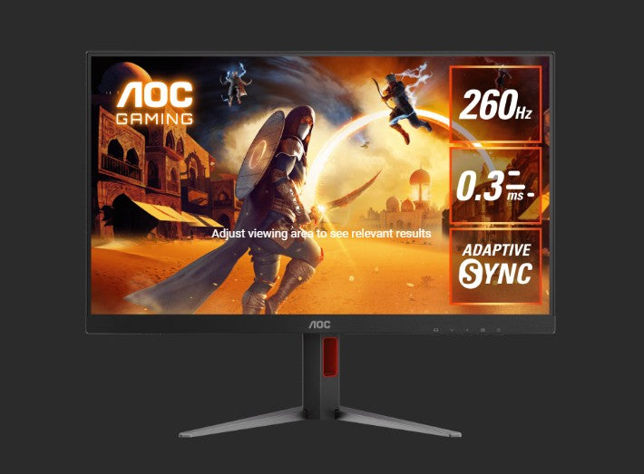 AOC 27' Gaming Monitor – QHD 260Hz (OC), 0.3ms MPRT, IPS panel, 118% sRGB, 1.07B colors, DP 1.4+D...