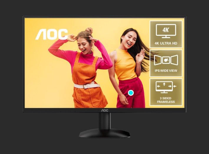 AOC 27' 4K Monitor U27B35: 27' IPS, 3840×2160 @ 60Hz, 4ms response, 300 cd/m² brightness, 125% sR...