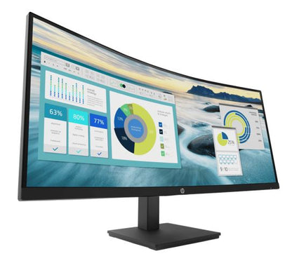 HP P34hc G4 34' WQHD 4K CURVED 21:9 3440x1440 Height Adjust Tilt USB-C (65W PD) DP HDMI Speakers... - Image 3