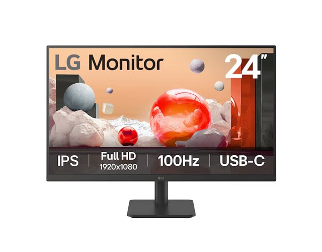 LG 24' IPS Full HD Monitor, 1920x1080, 3-side borderless design, 100 Hz, USB‑C (65W PD), Reader M...