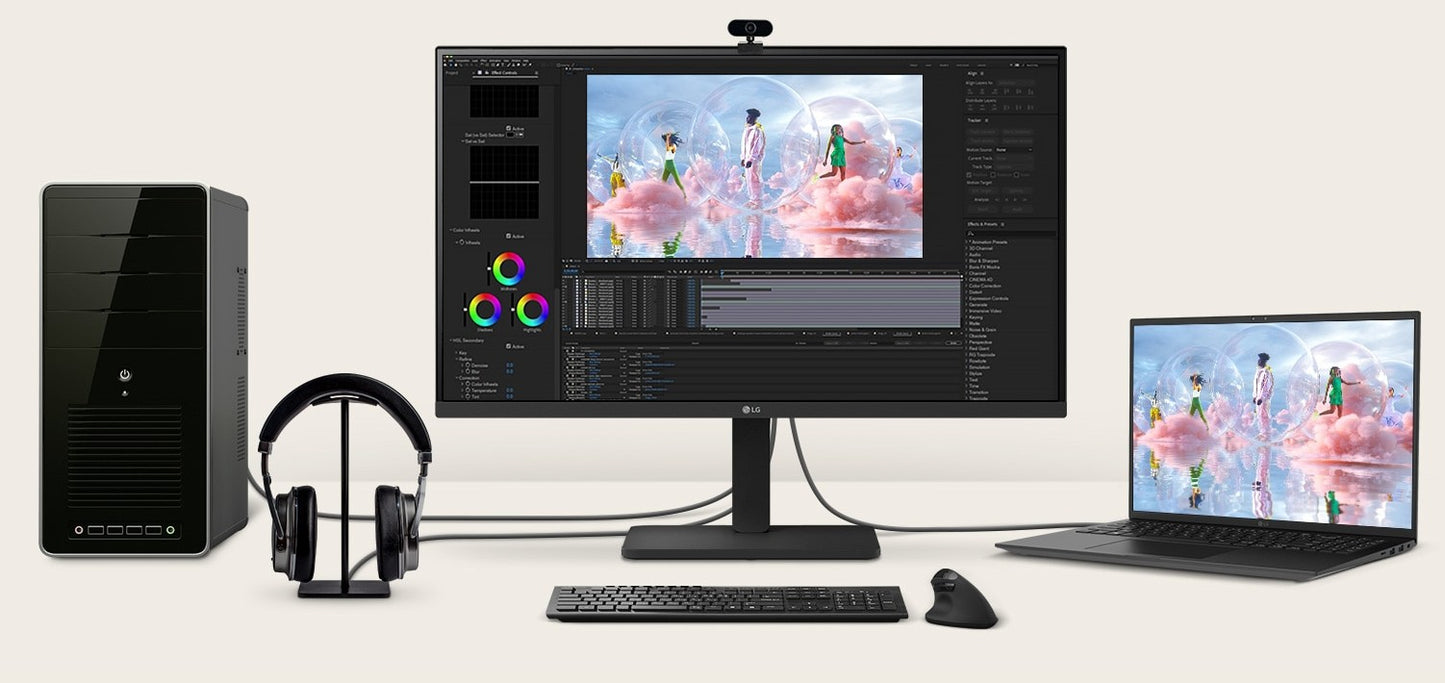 LG 27' Full HD IPS Monitor – 1920×1080, 100 Hz, built‑in power  speakers, versatile stand (tilt/h...