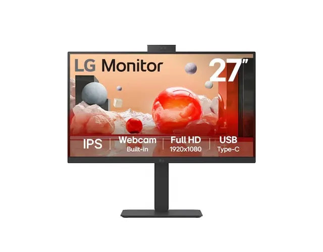LG 27' Full HD IPS100Hz Monitor, 1920x1080, Built-in Full HD Webcam/Mic/Speaker, LG Switch App, U...