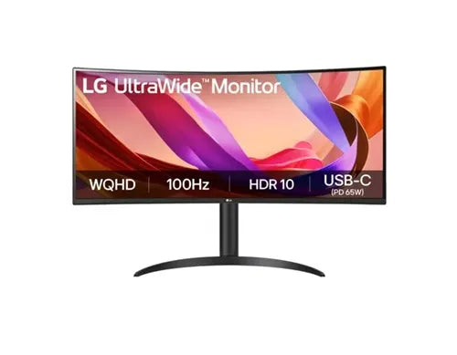 LG 34' UltraWide™ 100Hz WQHD Curved (1800R) Monitor, 3440x1440, 3-side Virtually Borderless Desig...
