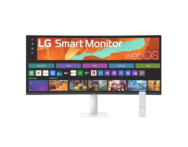 LG Smart Monitor 34' WQHD Curved display with 3440x1440 resolution, sRGB 99%, webOS, AirPlay 2, 2...