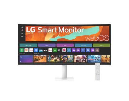 LG Smart Monitor 34' WQHD Curved display with 3440x1440 resolution, sRGB 99%, webOS, AirPlay 2, 2...