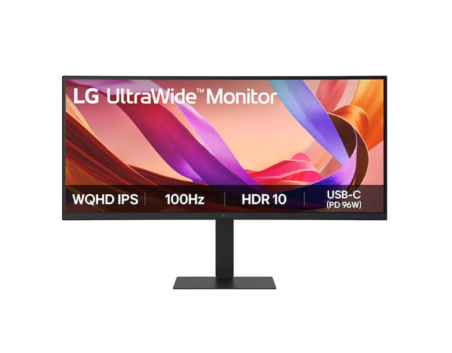 LG 34' UltraWide 21:9 WQHD Curved IPS Monitor with 3440x1440 resolution, sRGB 99%, HDR10, 100Hz,...