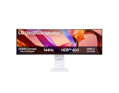 LG 49' UltraWide DQHD Curved Nano IPS Monitor with 5120x1440 resolution, 144Hz, 1ms MBR, HDR400,...