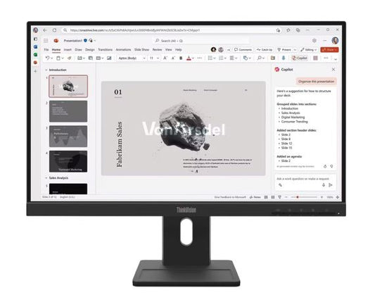 LENOVO ThinkVision E22-40 21.5-22' FHD IPS Monitor 1920x1080 100Hz 16:9 Anti-Glare Height Adjusta...