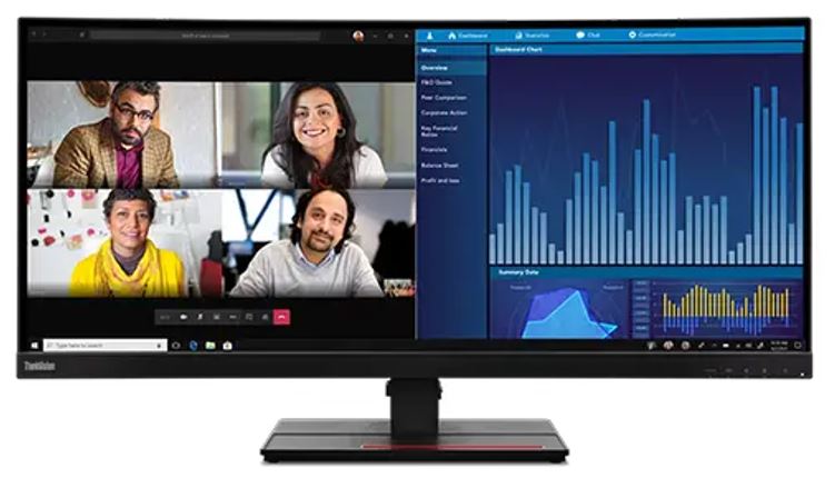 LENOVO ThinkVision P34W-20 34' 60Hz QHD IPS Monitor 4K 3440x1440 21:09 4ms Height Adjustable Tilt...