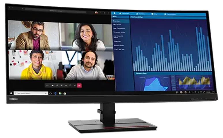 LENOVO ThinkVision P34W-20 34' 60Hz QHD IPS Monitor 4K 3440x1440 21:09 4ms Height Adjustable Tilt... - Image 2