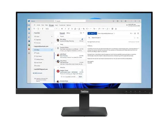 LENOVO ThinkVision S24-4E 23.8'/24' FHD IPS Monitor 1920x1080 16:9 4ms 100Hz Anti-glare Tilt VGA...