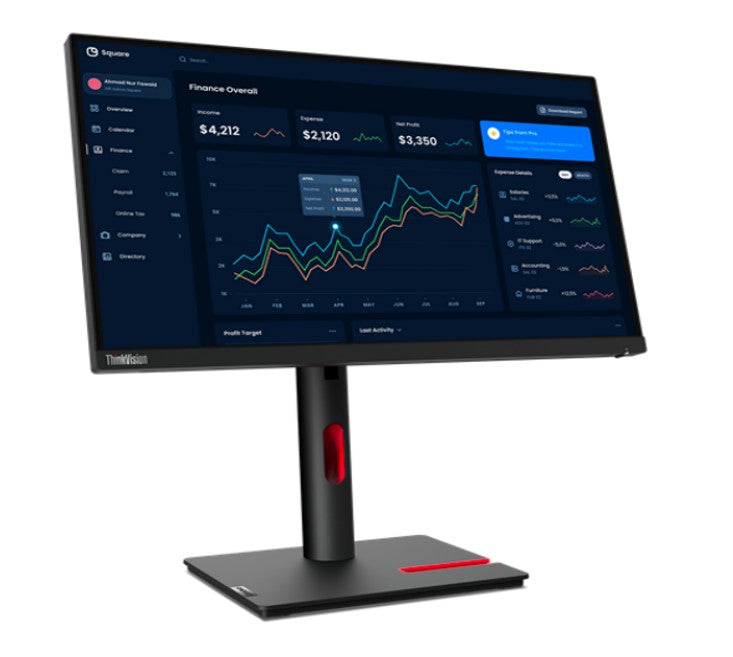 LENOVO ThinkVision T22i-30 21.5' FHD IPS Monitor 1920x1080 16:9 Anti-Glare Height Adjustable Titl Swivel Pivot 4xUSB3.2 Hub VGA DP HDMI Audio 3yr wty