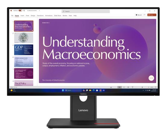 LENOVO ThinkVision T24D-40 23.8'/24' 120Hz FHD IPS Monitor USB-C Dock 100W DP Height Adjust Tilt...