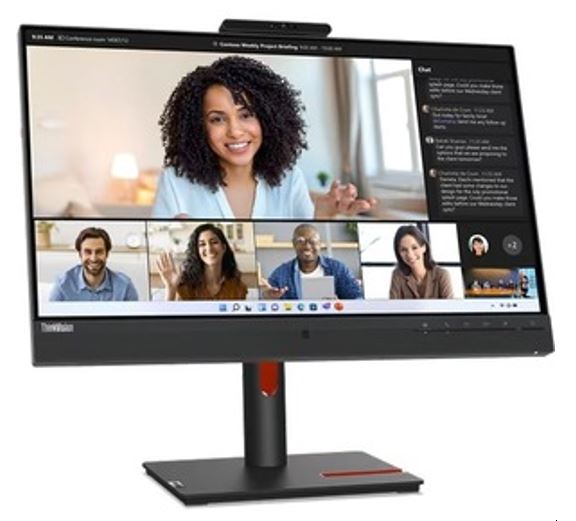 LENOVO ThinkVision T24mv 23.8'/24' FHD USB-C Docking IPS Monitor Height Adjust Tilt Swivel Pivot Webcam Daisy Chain DP HDMI LAN 4xUSB3.2 Hub Speakers