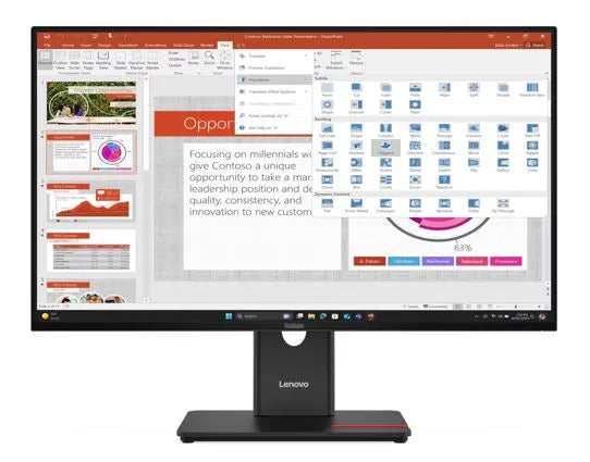 LENOVO ThinkVision T27i-40 27' FHD IPS Monitor 120Hz 1920x1080 16:9 Height Adjustable Tilt Swivel...