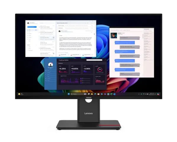 LENOVO ThinkVision T27UD-40 27' UHD USB-C Dock Monitor 4K 3840x2160 16:9 Height Adjustable Tilt S...