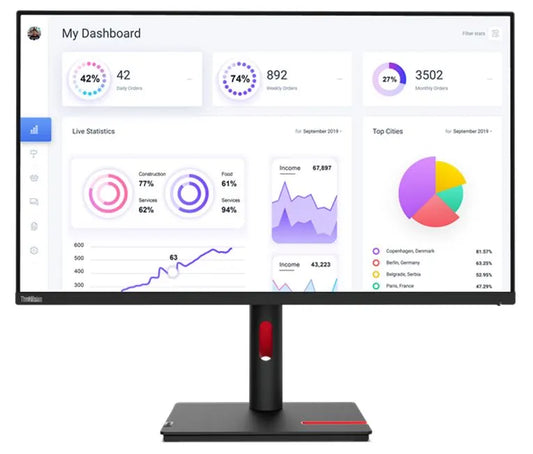 LENOVO ThinkVision T32p-30 31.5'/32' UHD Monitor IPS 4K 3840x2160 16:9 Height Adjustable Tilt Swi...