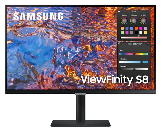 Samsung 27' ViewFinity S80PB UHD 60Hz IPS HRD Monitor USB-C LAN 3840x2160 5ms Height Adjust Tilt Swivel Pivot DisplayPort HDMI USB Hub USB-C VESA