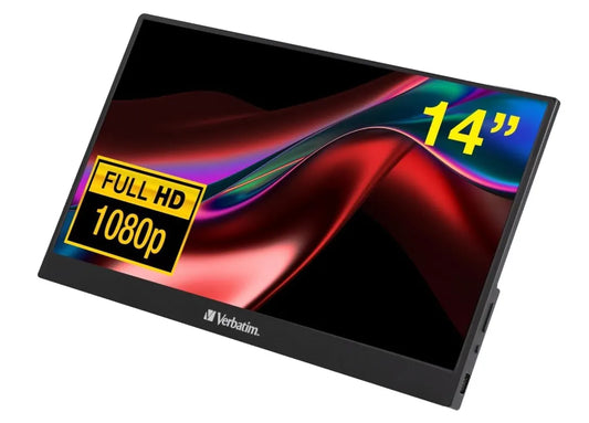 Verbatim 14' IPS FHD 1920x1080 - HDR, 60Hz HDMI USB-C Capacitive Touch Panel Portable Monitor - M...