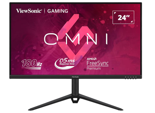 ViewSonic 24' 180Hz 0.5ms, Fast IPS, Crisp Image and Smooth play. VESA Clear MR certified, Freesync, Adaptive Sync, Speakers, HDMI  DP Gaming Monitor