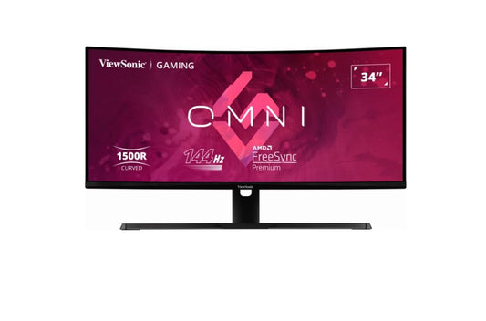 Promo - ViewSonic 34' Curved 3440x1440, 180Hz 1ms 1500R, HDR10, Adaptive Sync, 2x HDMI, 2x DP, Speaker, VESA 100, Office Ultra Wide Monitor