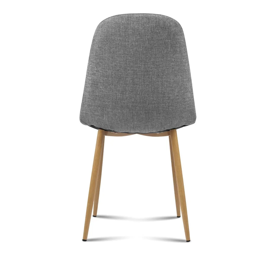 Artiss Dining Chairs Set of 4 Linen Curved Slope Grey - Image 5