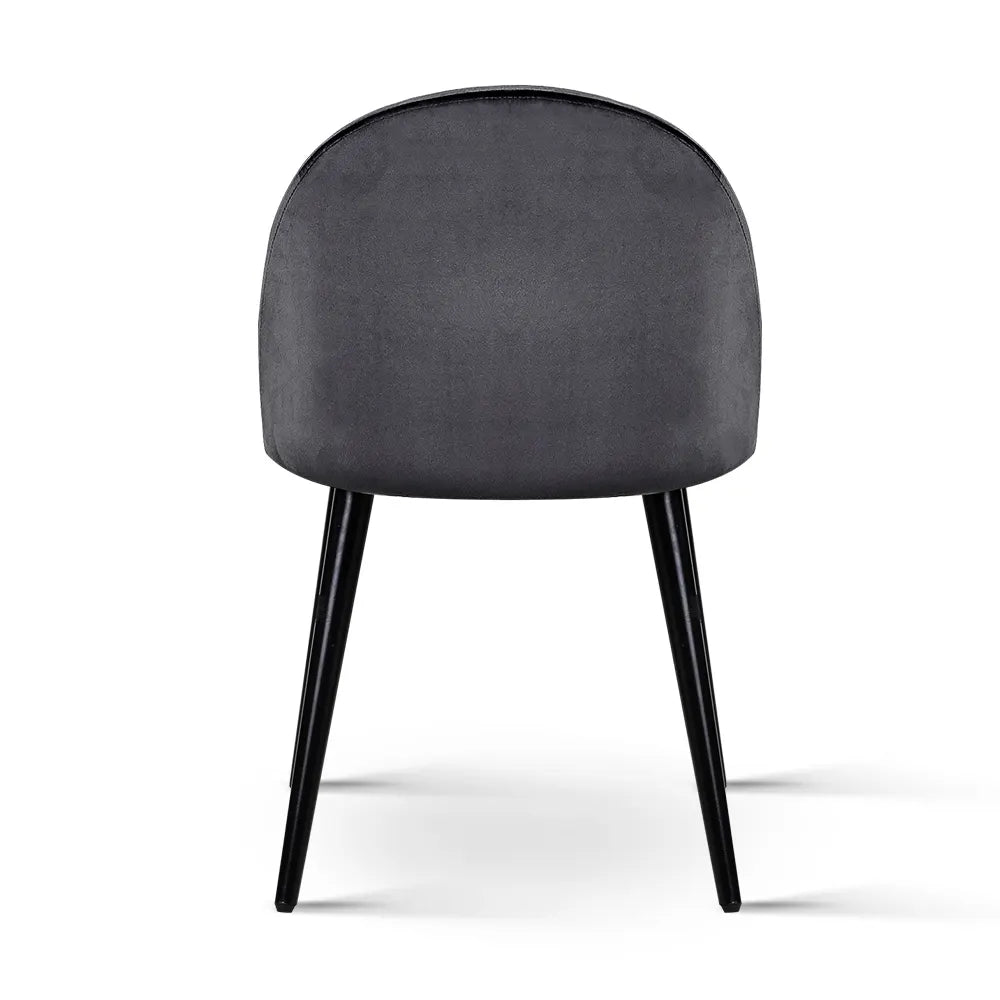 Artiss Dining Chairs Set of 2 Velvet Solid Curved Dark Grey - Image 5