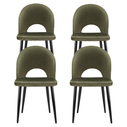 Artiss Dining Chairs Set of 4 Velvet Hollow Green - Image 3