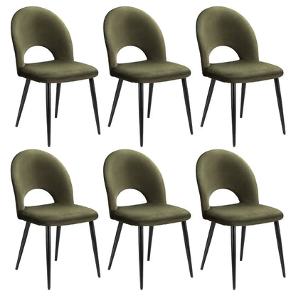 Artiss Dining Chairs Set of 6 Velvet Hollow Green