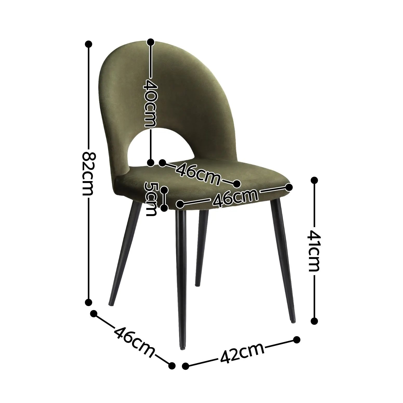 Artiss Dining Chairs Set of 6 Velvet Hollow Green - Image 2